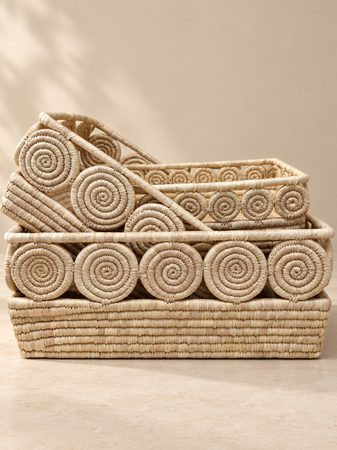 Handwoven storage baskets