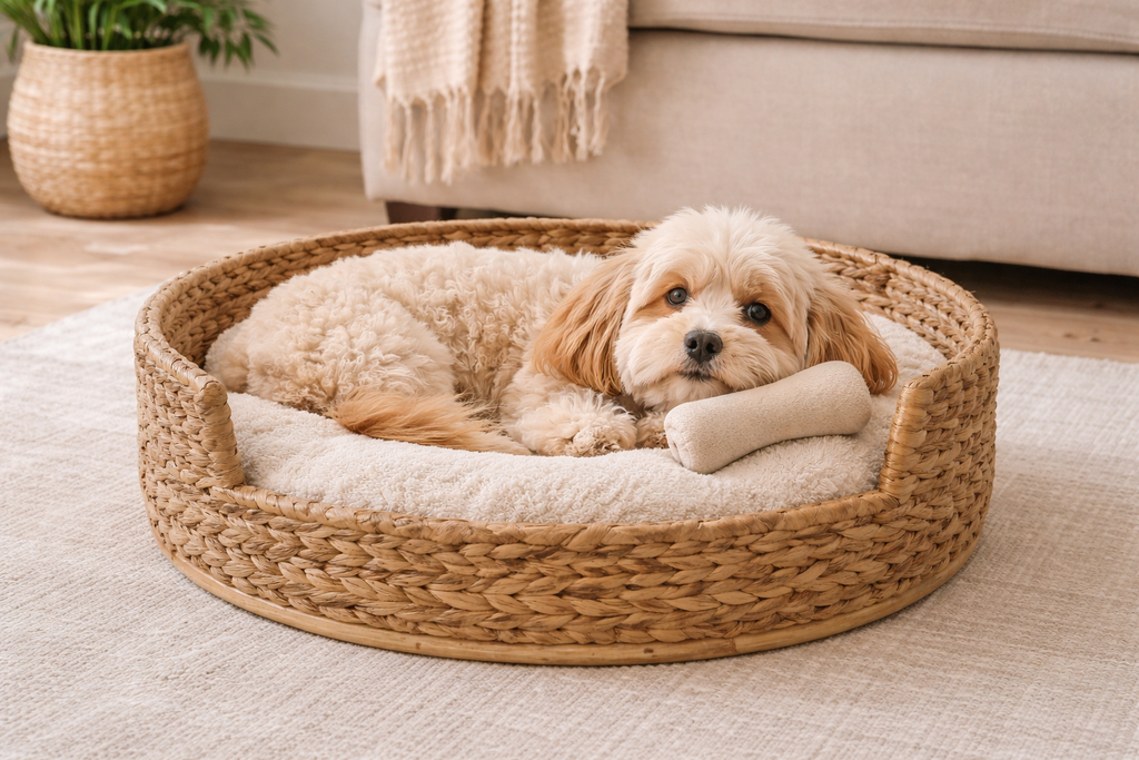 Water Hyacinth Pet Bed – Basket for Pampered Pets