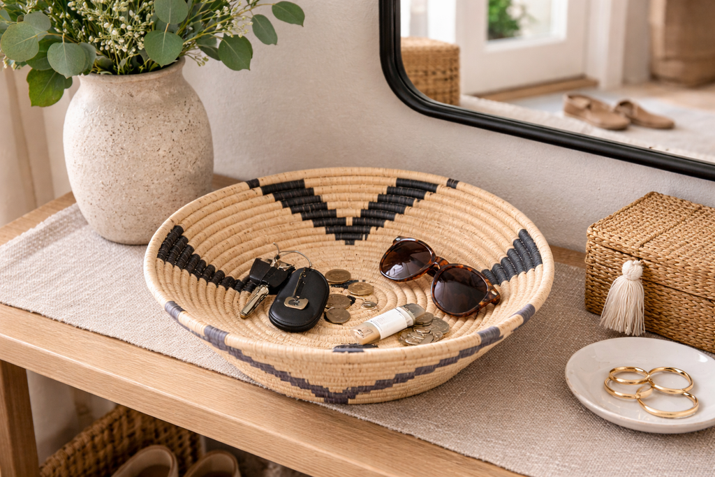 Uganda Striped Bowl: Subtle Charcoal, Powerful Craft