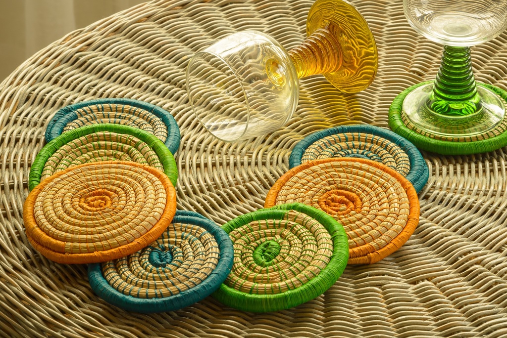 Madagascar Mixed Coasters: Colorful Table Protection