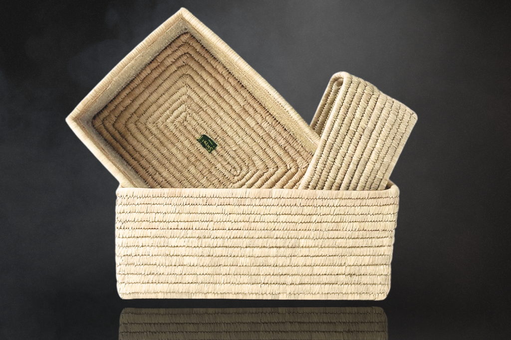 Bangladesh Rectangle Basket – Hand-Woven Organizer for Shelves & Counters