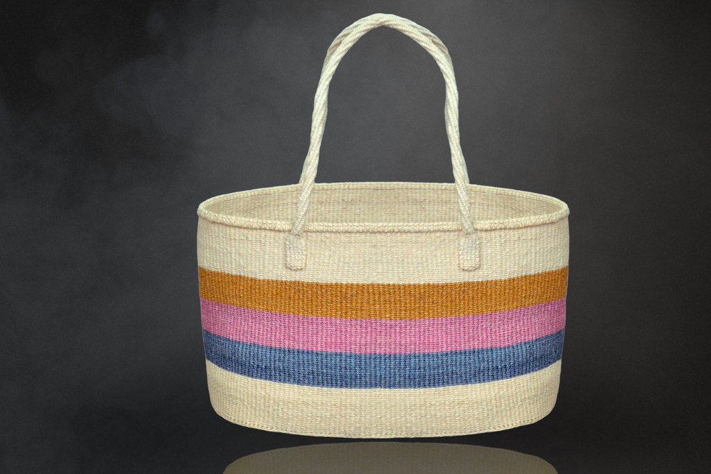 Pastel Kenya Sisal Tote: Soft Hues, Strong Craft