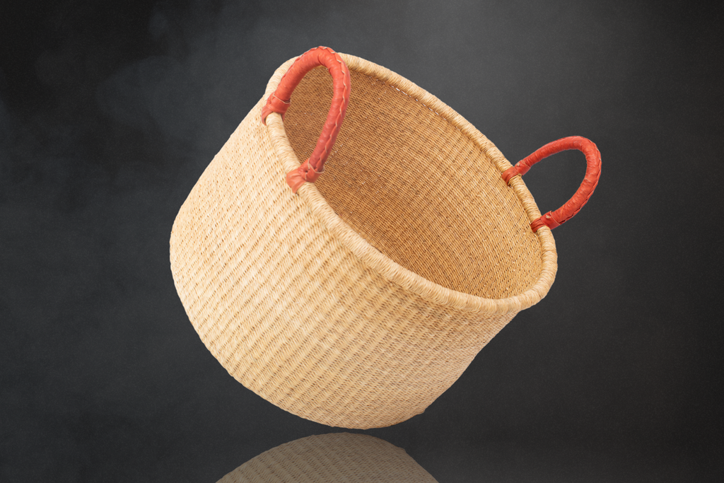 Handcrafted Ghanaian Floor Bin: Oversized Order with Ethical Origins