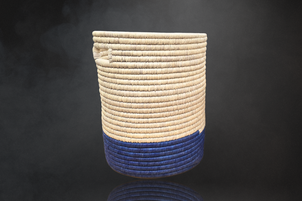 Tall Woven Bin: Vertical Capacity, Global Character