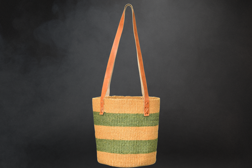 [KTS] Kenya Green Stripe Beach Tote & Market Bag