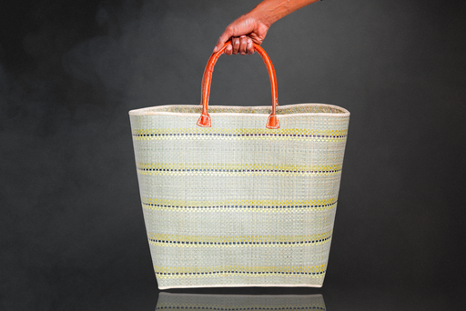 [MBBT] Handwoven Banded Tote: Everyday Coastal Ease